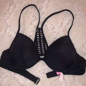 Black detailed VS push up bathing suit top